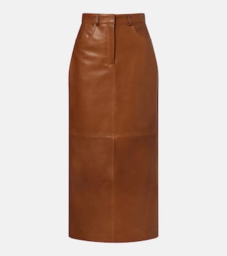 Ghalia leather pencil skirt | Nour Hammour
