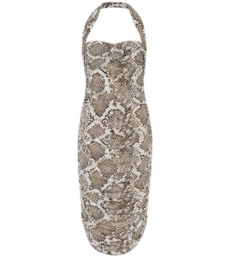 Bill snake-print jersey halter dress | Norma Kamali