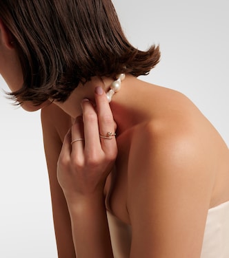 Bague Grass Seed en or jaune 18 ct et diamants | Ileana Makri