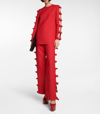 Bow-trimmed wool and silk sweater | Valentino