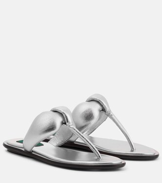 Metallic leather thong sandals | Pucci