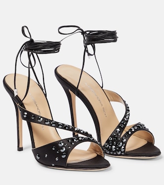 Verzierte Sandalen aus Seidensatin | Alessandra Rich