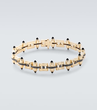 Bracciale Celeste in oro 14kt con diamanti e onice | Rainbow K