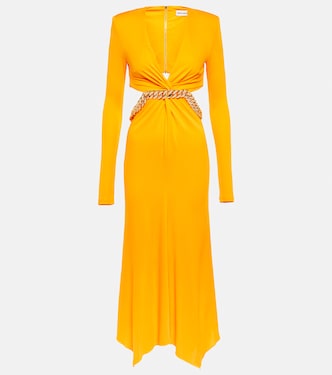Sirene cutout midi dress in orange - Rebecca Vallance