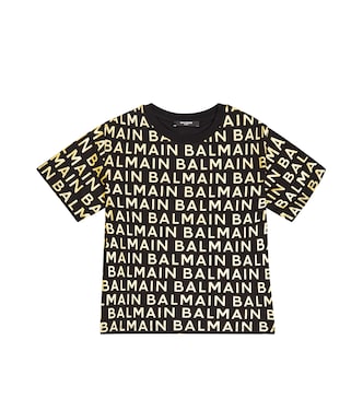 Camiseta en jersey de algodón con logo | Balmain Kids