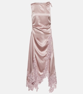 Lace-trimmed satin midi dress | Acne Studios