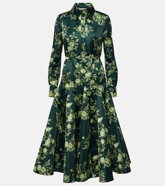 Vestido camisero Marion de satén floral | Emilia Wickstead