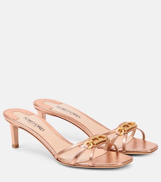 Sandalen Whitney aus Metallic-Leder | Tom Ford
