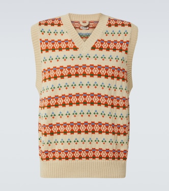 Fauna alpaca jacquard sweater vest | Bode