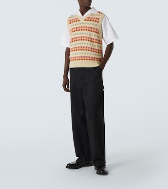 Fauna alpaca jacquard sweater vest | Bode