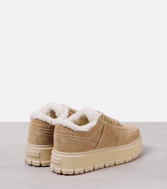 Shearling-lined suede sneakers | Prada