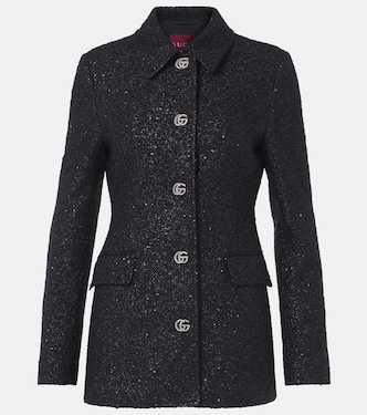 Jacke Double G aus Tweed mit Pailletten | Gucci