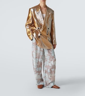Double-breasted metallic blazer | Dries Van Noten