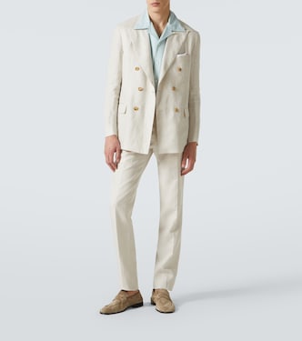 Double-breasted linen suit | Kiton