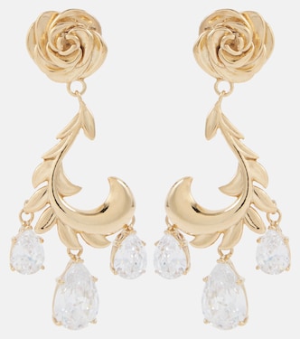 Crystal-embellished gold-plated drop earrings | Magda Butrym
