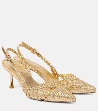 Dylan metallic leather slingback pumps | Simkhai
