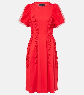 Abito midi in tulle di cotone con volant | Simone Rocha