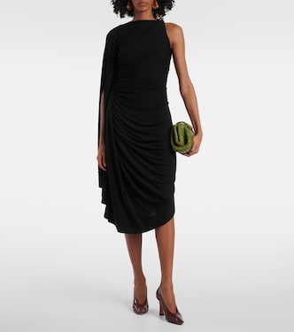 Embellished draped jersey midi dress | Bottega Veneta