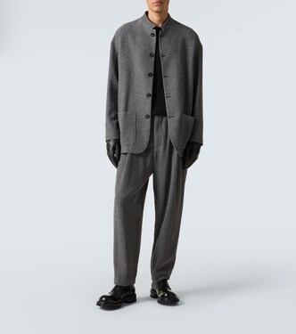 Pantalon ample en soie et coton mélangés | Giorgio Armani