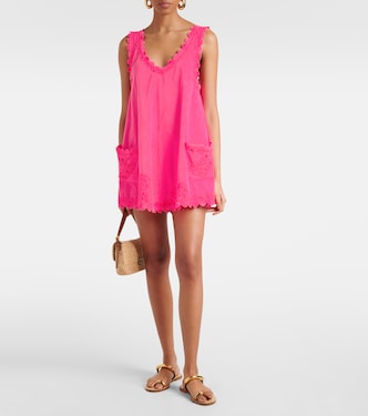 Embroidered cotton poplin minidress | Juliet Dunn