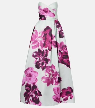 Floral silk gazar gown | Monique Lhuillier