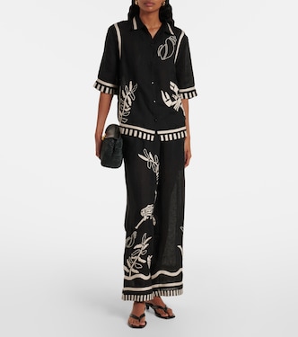 Crab embroidered linen shirt | Eres