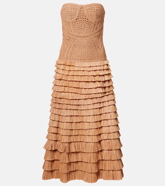 Bustier-Kleid Santana aus einem Raffiabastgemisch | Simkhai