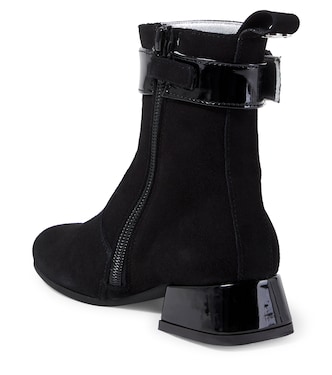 Ankle Boots aus Veloursleder mit Kristallen | Monnalisa