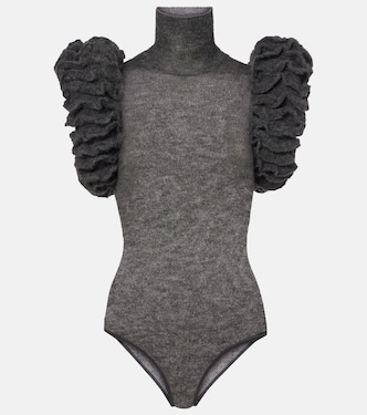 Ruffled mohair and wool-blend bodysuit | Alaïa