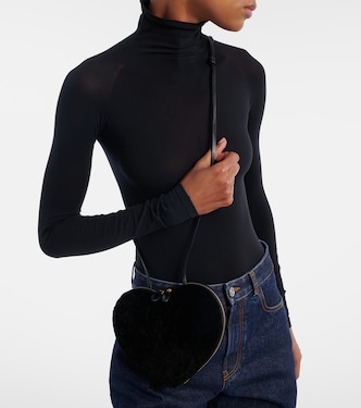 Le Coeur Small shearling crossbody bag | Alaïa