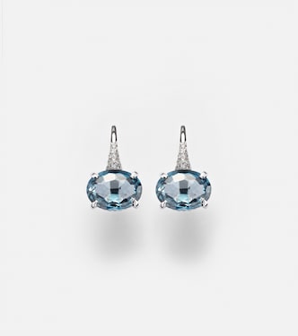 Ohrringe aus 18kt Weißgold mit Diamanten und Topas | Shay Jewelry