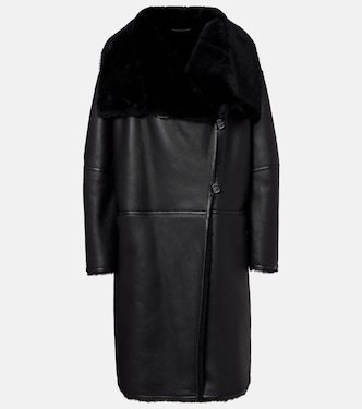 Cappotto in pelle con shearling | Toteme