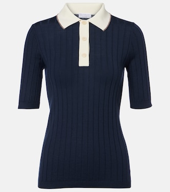 Embellished wool and cashmere polo sweater | Brunello Cucinelli