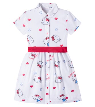 x Hello Kitty cotton poplin shirt dress | Monnalisa