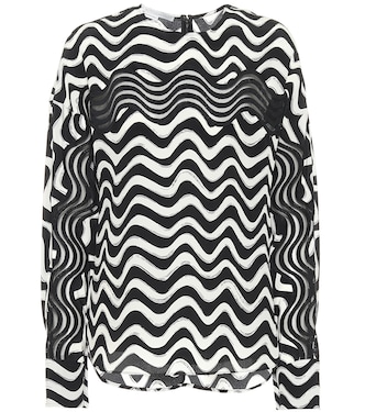 Blusa Illusion a stampa in seta | Stella McCartney