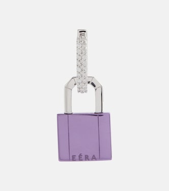 Boucle d’oreille unique Lock Small en or blanc 18 ct et diamants | Eéra