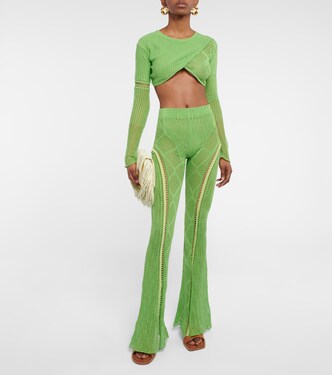 Disco high-rise flared cotton pants | Roberta Einer