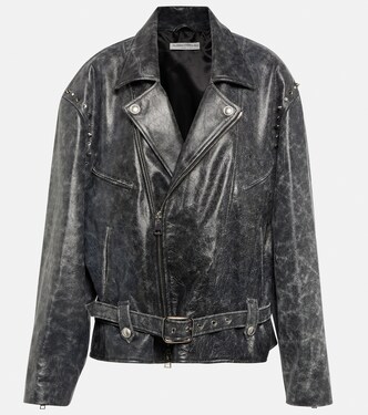 Distressed leather jacket | Alessandra Rich