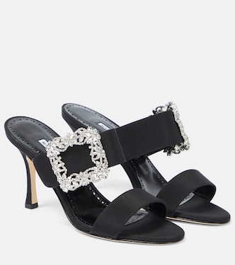 Sandalen Gable Jewel 100 aus Satin mit Kristallen | Manolo Blahnik