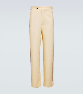 Stria beaded cotton straight pants | Bode
