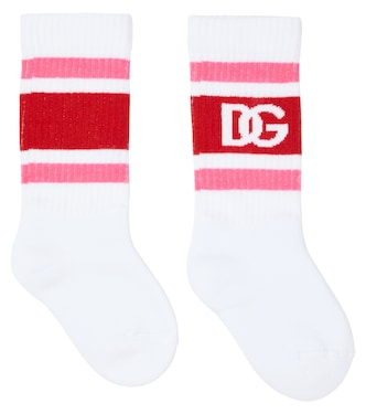 Calcetines en mezcla de algodón con logo | Dolce&Gabbana Kids