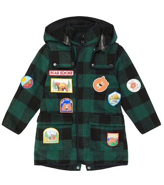Abrigo con capucha a cuadros | Stella McCartney Kids