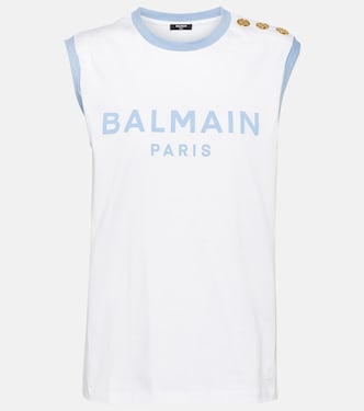 Logo cotton jersey tank top | Balmain