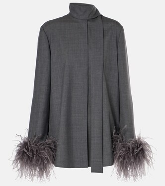Blusa in lana con piume | Valentino