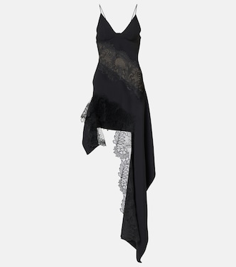 Vestido corto asimétrico con encaje | David Koma