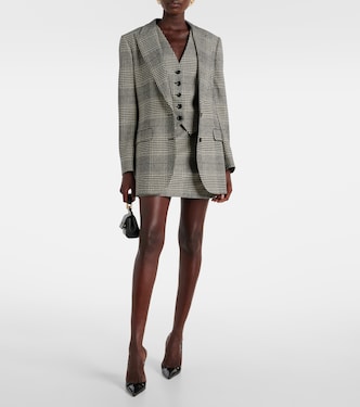 Mini-jupe en laine et cachemire à carreaux | Dolce&Gabbana