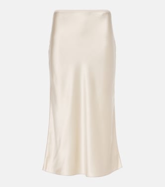 Isaak silk satin midi skirt | Joseph