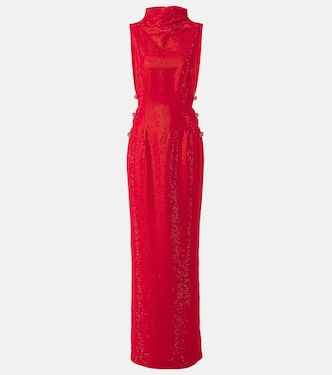 Embellished cutout crêpe gown | Self-Portrait