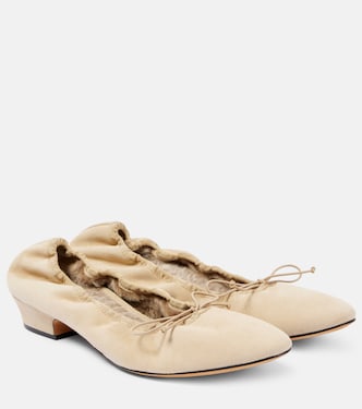 Ballerine Awar in suede con shearling | The Row