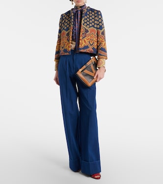 High-rise pleated wide-leg jeans | Valentino